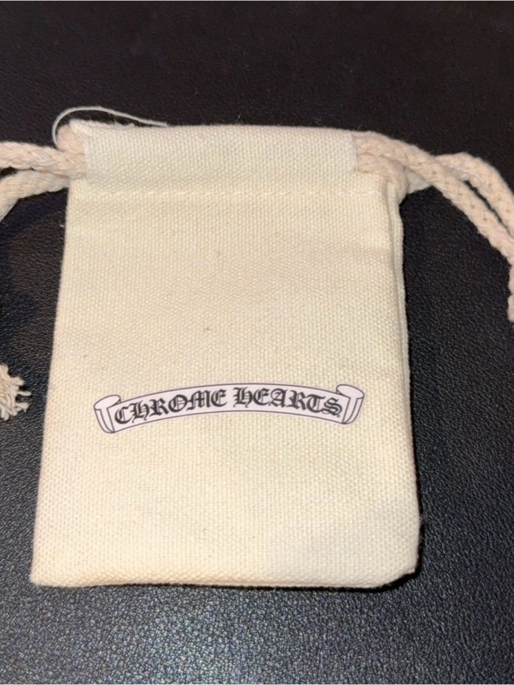 Chrome Hearts Cream Canvas Logo Drawstring Pouch Dust Bag